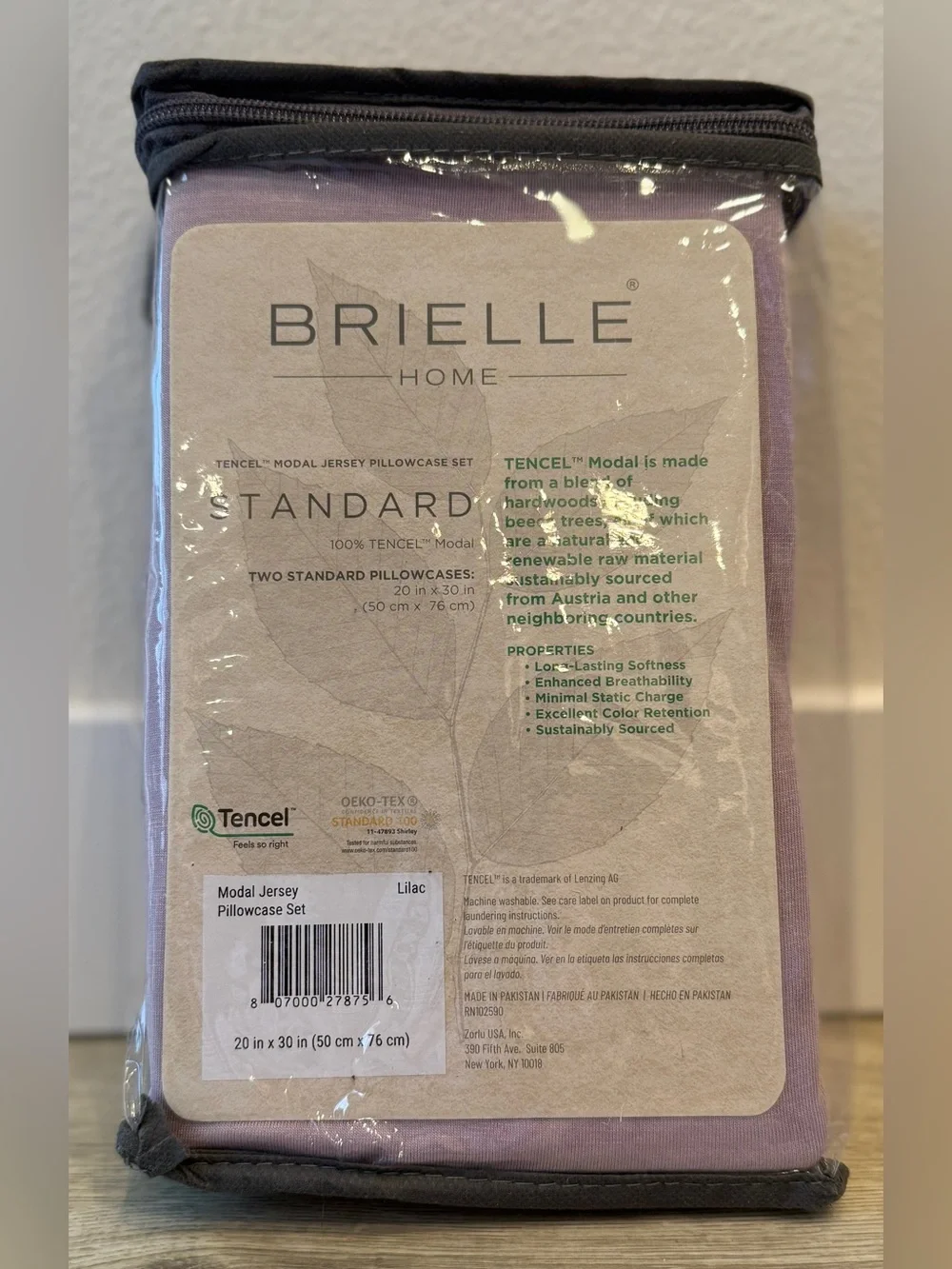 100% Modal Beech Tree Pillowcase Set Standard Jersey Knit Tencel Brielle Home